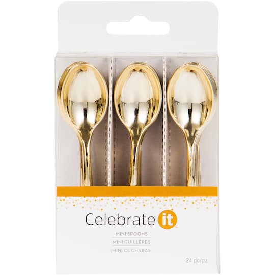 Gold Mini Spoons by Celebrate It™, 24ct.
